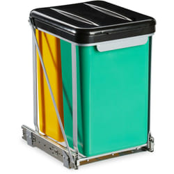 Relaxdays - Pattumiera Estraibile ad Incasso, 2 Bidoni Raccolta Differenziata Sotto Lavello, 8 l, 39,5x30x25,5 cm, Nera