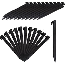Relaxdays - Picchetti, Set 32 Punteruoli, per Terreni Sabbiosi e Soffici, Chiodi 31 cm ca. di Lunghezza, Plastica, nero
