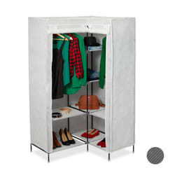 Relaxdays - Armadio Componibile ad Angolo, 3 Generazione, 8 Ripiani, 2 Aste Appendiabiti, 169x100x83 cm, Bianco