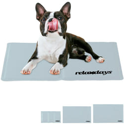 Tappetino Rinfrescante per Cani, Autorefrigerante, Lavabile, Gel, Materassino per Gatti, 40x50 cm, Grigio - Relaxdays