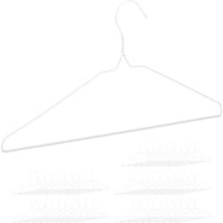 Relaxdays - Stampelle per Abiti, in Set da 50, per Piccoli Indumenti, Salvaspazio, con Asta per Pantaloni e Gonne, Bianco