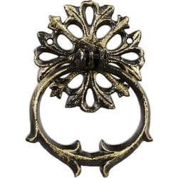 Relaxdays - Battente per Porta, Battiporta ad Anello, Batacchio, Stile Rustico, Ghisa, Antico, hlp 13x9,5x2 cm ca., bronzo