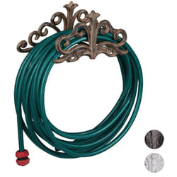 Relaxdays - Portatubo da Parete, Stile Antico, per Giardino e Pergolato, Supporto per Tubo Ghisa, 15x36x15 cm, Marrone