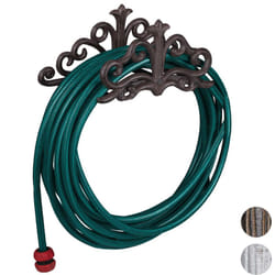 Relaxdays Portatubo da Parete, Stile Antico, per Giardino e Pergolato, Supporto Tubo Ghisa, 15x36x15 cm, Marrone Scuro