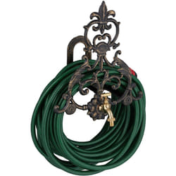 Supporto Porta Tubo con Pratico Rubinetto, Design Vintage, in Ferro, HxLxP: 38,5 x 32,5 x 23 cm ca., Nero-Oro - Relaxdays