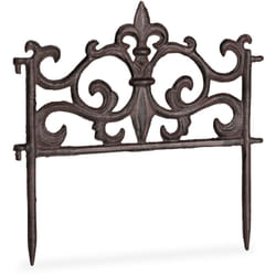 Relaxdays - Bordura per Aiuole, Vintage, Singole Parti, con Paletti per il Fissaggio, Recinzione Deco, 27x27, Marrone
