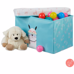 Riempite la cesta porta giochi con gli oggetti dei vostri bambini! Nella scatola c’è posto per palline, costruzioni, peluches ...