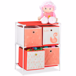 Questo vivace scaffale per la cameretta conquisterà bambine e bambini, che si divertiranno a sistemare i giocattoli e i vesti ...