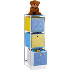 Relaxdays - Scaffale con 3 Scatole, per Bambini & Bambine, Design-Dinosauro Armadio Cameretta hbt 89x27,5x30 cm, Colorato