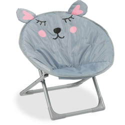 Relaxdays - Moon Chair, Sedia Pieghevole Ultraleggera Bambini e Bambine, Interni e Esterni, Poltroncina, topolino grigio