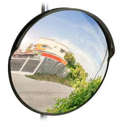 Specchio Convesso 45 cm,Resistente a Intemperie,Infrangibile,Per Esterni & Interni,incl. Supporto,Rotondo,nero - Relaxdays