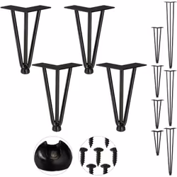 Regalate un tocco di stile Mid-Century con queste gambe da tavolo in set da 4. Le gambe nere con 3 aste ricordano il design a ...