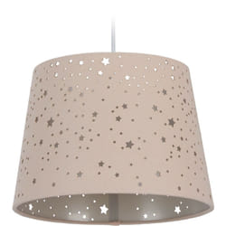 Relaxdays - Lampadario per la Cameretta con Stelle, Paralume in Stoffa Stellato Rotondo, da Soffitto Bambini, rosa