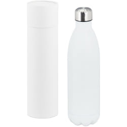 Relaxdays - Borraccia Termica, 1 l, Bottiglia a Doppia Parete Ermetica, Fuori Casa & in Viaggio, Acciaio, color bianco