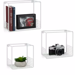 Il set di mensole cubo da parete con struttura in metallo porta un tocco di eleganza nella stanza e crea ulteriore spazio di ...