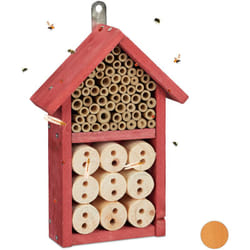 Relaxdays - Casetta per Api da Assemblare, Rifugio per coccinelle, api selvatiche e crisope, diy, 26x16x6 cm, Rosso