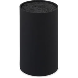 Relaxdays - Ceppo Portacoltelli, Vuoto, con Setole, Spazio per 8 Coltelli, Universale, Rotondo HxD: 18x11 cm, color nero