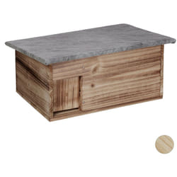 Relaxdays - Casetta per Ricci, Resistente alle Intemperie, Riparo dai Predatori, Rifugio per Roditori, 21x46x34 , Fiammato
