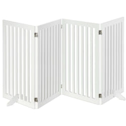 Relaxdays - Griglia in Legno, Regolabile, Cancelletto per Cani, Divisorio per Bambini, Camino & Stufa, 91,5x204,5, Bianco