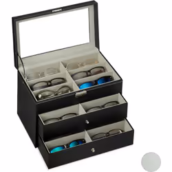 L’espositore elegante può contenere fino a 18 paia di occhiali. Negli scomparti con soffice imbottitura possono essere sistem ...