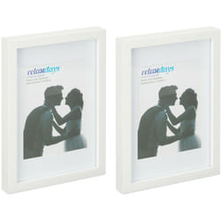 Relaxdays - Set da 2 Cornici Portafoto, 20x30 cm, Espositore in Vetro, Verticale, Orizzontale, Appendere, Poggiare, Bianco