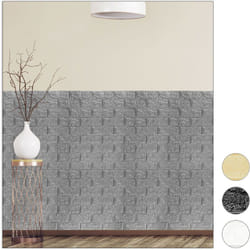 Relaxdays - Pannelli da Parete Autoadesivi, 3D, Set da 5, Effetto Pietra, Decorativi, in PE-Gommapiuma, 78x70 cm, Grigio