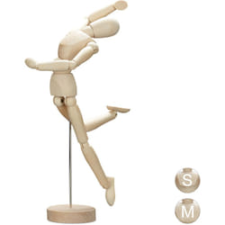 Relaxdays - Manichino da Disegno in Legno, Bambola Snodabile, Modello per Artisti, Supporto, Alto 32,5 cm, Legno Naturale
