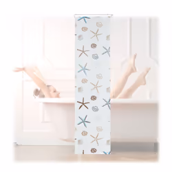La tenda semitrasparente con motivi marini si monta facilmente al soffitto ed è un’alternativa moderna alle tradizionali tend ...