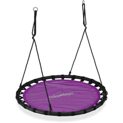 Relaxdays - Altalena da Giardino a Nido, per Bambini e Adulti, Regolabile, ø 120 cm, Portata Max. 100 kg, Viola