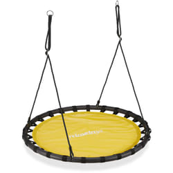 Relaxdays - Altalena da Giardino a Nido, per Bambini e Adulti, Regolabile, ø 120 cm, Portata Max. 100 kg, Gialla