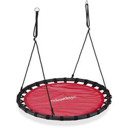 Relaxdays - Altalena da Giardino a Nido, per Bambini e Adulti, Regolabile, ø 120 cm, Portata Max. 100 kg, Rossa