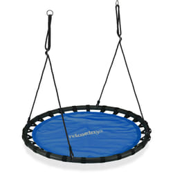 Relaxdays - Altalena da Giardino a Nido, per Bambini e Adulti, Regolabile, ø 120 cm, Portata Max. 100 kg, Blu