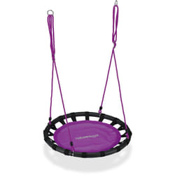 Relaxdays - Altalena da Giardino a Nido, per Bambini e Adulti, Regolabile, ø 80 cm, Portata Max. 100 kg, Viola