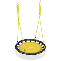 Relaxdays - Altalena da Giardino a Nido, per Bambini e Adulti, Regolabile, ø 80 cm, Portata Max. 100 kg, Giallo