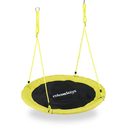 Relaxdays - Altalena da Giardino a Nido, Dondolo per Bambini e Adulti, Regolabile, ø 110 cm, Portata Max. 100 kg, Gialla