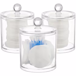 Con il set da 3 contenitori in acrilico avrete più ordine in bagno o sul tavolo da trucco: dotato di 2 dispenser per dischett ...