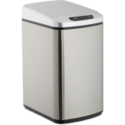 Relaxdays - Cestino dei Rifiuti con Sensore, Automatico 12 l, Cesto Rettangolare con Coperchio & Secchio Interno, argento