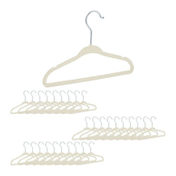 Relaxdays - Set da 30 Grucce Appendiabiti per Bambini, Stampelle Antiscivolo con Asta, Tacche e Gancio Girevole, Beige