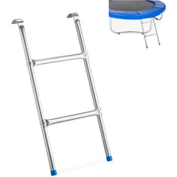 Relaxdays - Scaletta per Trampolino, da Agganciare, con 2 Pioli, HxL 76X38 cm, Colore Argento