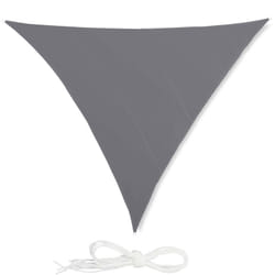 Tenda a Vela Triangolare, Idrorepellente, Anti uv, Corde di Supporto, Terrazza e Giardino, 6x6x6 m, Grigia - Relaxdays