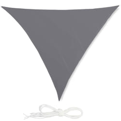 Tenda a Vela Triangolare, Idrorepellente, Anti uv, Corde di Supporto, Terrazza e Giardino, 5x5x5 m, Grigia - Relaxdays