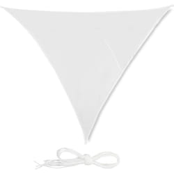Tenda a Vela Triangolare, Idrorepellente, Anti uv, Corde di Supporto, Terrazza e Giardino, 4x4x4 m, Bianca - Relaxdays