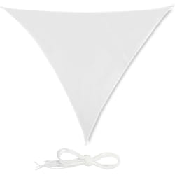 Tenda a Vela Triangolare, Idrorepellente, Anti uv, Corde di Supporto, Terrazza e Giardino, 3x3x3 m, Bianca - Relaxdays