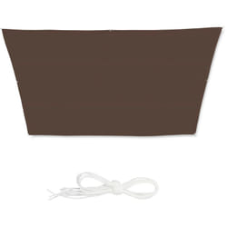 Tenda a Vela Trapezoidale, Idrorepellente, Anti uv, Corde di Supporto, Terrazza, Giardino, 3x5,5x4x4m, Marrone - Relaxdays