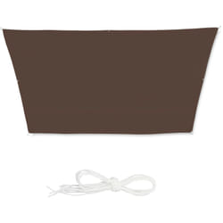 Tenda a Vela Trapezoidale, Idrorepellente, Anti uv, Corde di Supporto, Terrazza, Giardino, 3x4x2x2 m, Marrone - Relaxdays