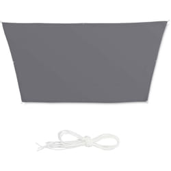 Tenda a Vela Trapezoidale, Idrorepellente, Anti uv, Corde di Supporto, Terrazza e Giardino, 3x4x2x2 m, Grigia - Relaxdays