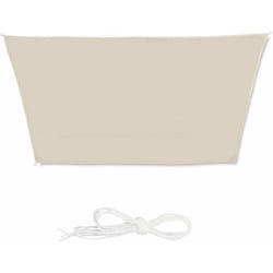 Beige Tenda a Vela Trapezoidale, Idrorepellente, Anti uv, Corde di Supporto, Terrazza e Giardino, 3x4x2x2 m, 3 x 4 x 2 x 2 m - Relaxdays