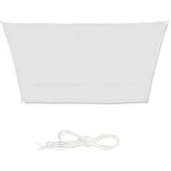Relaxdays Tenda a Vela Trapezoidale, Idrorepellente, Anti UV, Corde di Supporto, Terrazza e Giardino, 3x4x2x2 m, Bianca