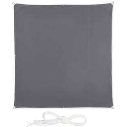 Tenda a Vela Quadrata, Idrorepellente, Anti uv, con Corde di Supporto, Terrazza e Giardino, LxP: 2x2 m, Grigia - Relaxdays