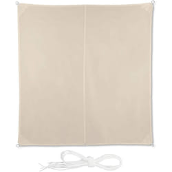 Tenda a Vela Quadrata, Impermeabile, Anti uv, Corde di Supporto, da Terrazza e Giardino, LxP: 3x3 m, Beige, x 3 m - Relaxdays